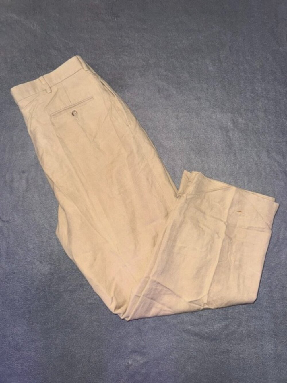 Polo Ralph Lauren Men’s Khaki Pants Tan Linen Cotton Casual Trousers Size 34x26